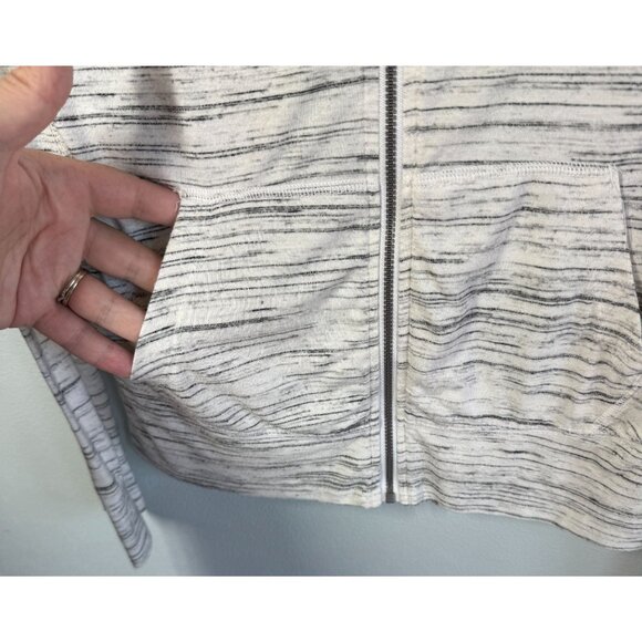 SO Womens Zip Up Knit Hoodie Large Light Heather Gray Lightweight Casual Pockets - Picture 8 of 11